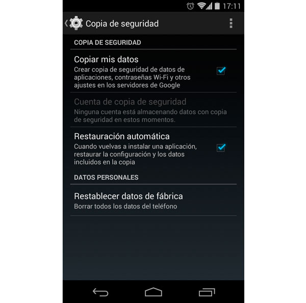 Android copia seguridad