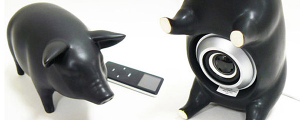 IDEA Pig Speakers, un cerdito musical para amplificar el iPod
