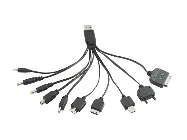 Un cable USB para cargar diez dispositivos distintos