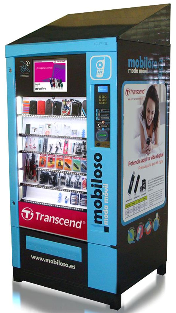 Memorias de Transcend  a la venta las 24 horas en máquinas de vending