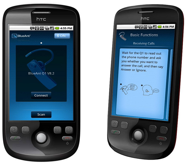 BlueAnt Q1 y V1, auriculares Bluetooth con aplicación Android que te lee los SMS