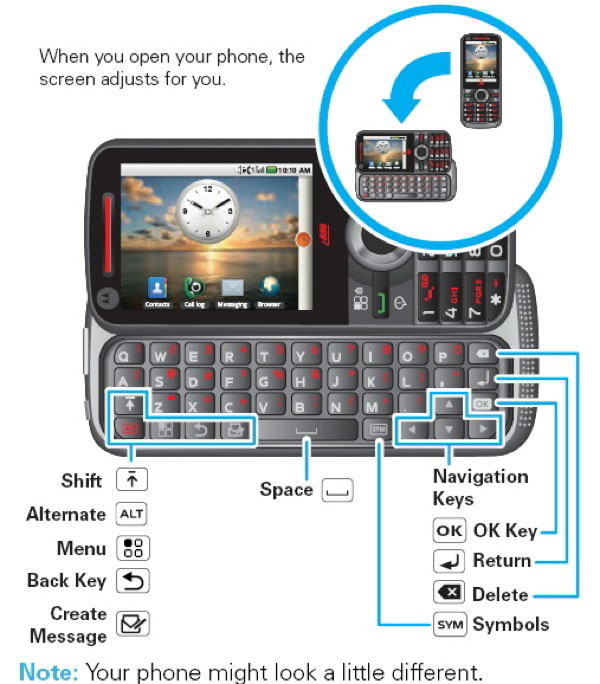 Motorola i886, móvil Android con dos teclados físicos