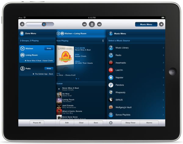 Sonos Controller para iPad, aplicación gratuita para sistemas multihabitación