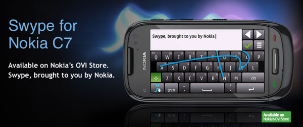 Swype para Nokia N8 y Nokia C7, teclado virtual para móviles Nokia con Symbian 3