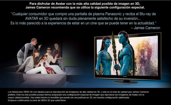 TV en 3D y Avatar en 3D, para ver la peli, el TV necesita un ajuste, según James Cameron