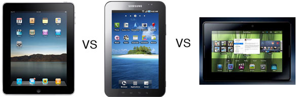 iPad, Samsung Galaxy Tab y BlackBerry PlayBook. Navegar con las tres tabletas