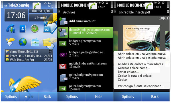 Mobile Documents para Symbian, gestor de correo electrónico para móviles Nokia