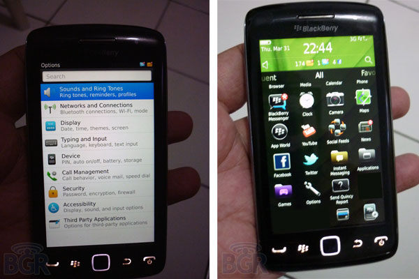 BlackBerry Touch, imágenes del nuevo móvil táctil de RIM con BlackBerry OS 6.1