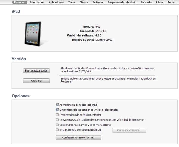 iPad 2, cómo sincronizar el iPad 2 con un ordenador de forma manual