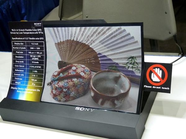 Pantalla de papel, Sony presenta un prototipo de pantalla de papel a color