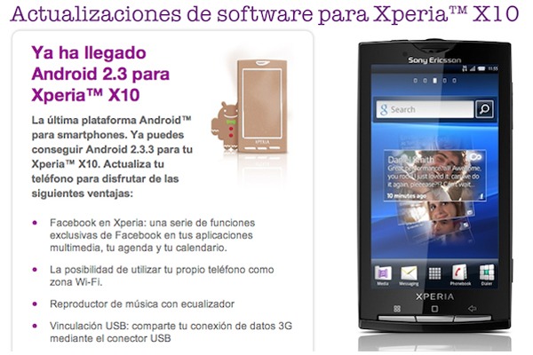 Sony Ericsson Xperia X10, éstas son las mejoras de Android 2.3 Gingerbread