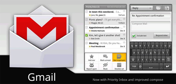 Gmail 2.3.5 Android, el correo de Gmail se actualiza para móviles con Android