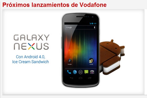 Samsung Galaxy Nexus, disponible muy pronto con Vodafone