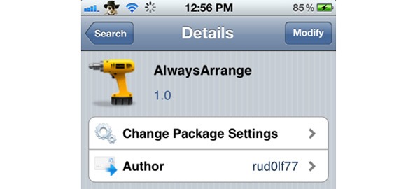 iphone cydia AlwaysArrange 02