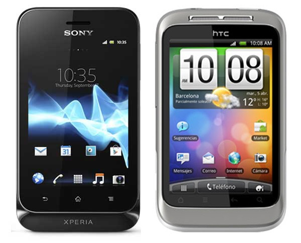 Comparativa: Sony Xperia tipo vs HTC Wildfire S