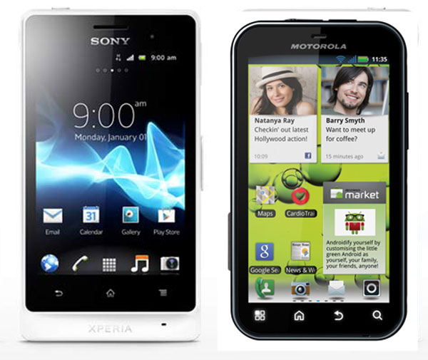 Comparativa: Motorola Defy + vs Sony Xperia go