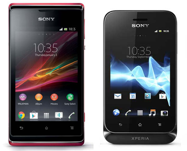 Comparativa, Sony Xperia tipo vs Sony Xperia E