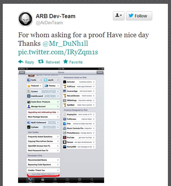 arb dev team jailbrea