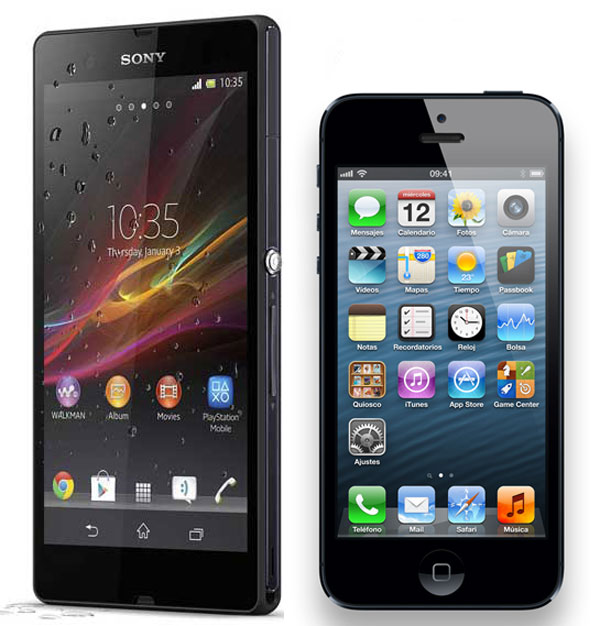 Comparativa, Sony Xperia Z vs iPhone 5