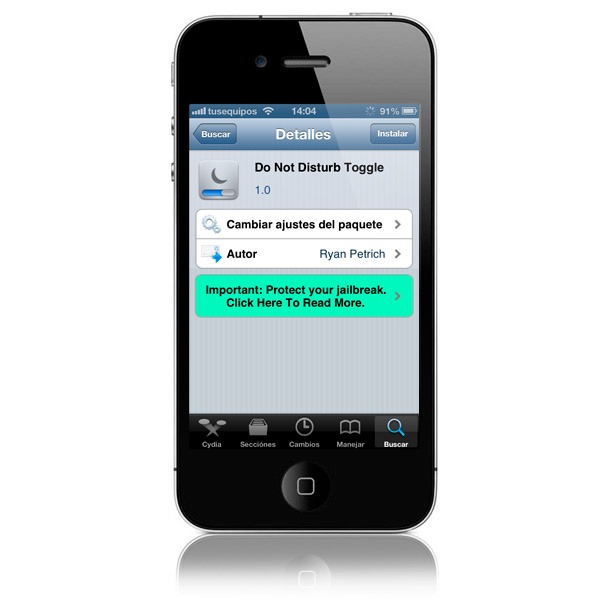 Acceso directo al modo No molestar de tu iPhone con Jailbreak iOS 6
