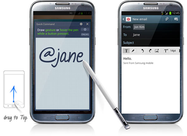 Cómo usar los Comandos rápidos del Samsung Galaxy Note 2