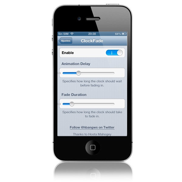 Añade un efecto de fundido al reloj del iPhone con Jailbreak