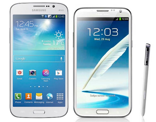 Samsung Galaxy Note 2 vs Mega 58