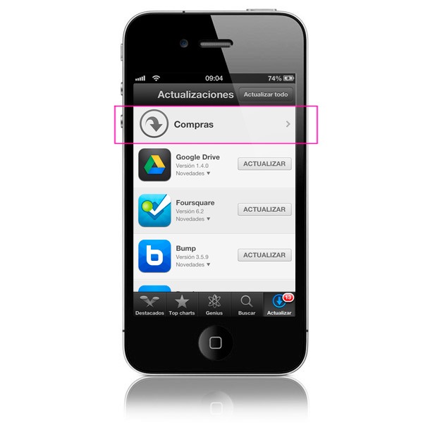 Recupera las apps compradas en tu iPhone tras restaurar o actualizar