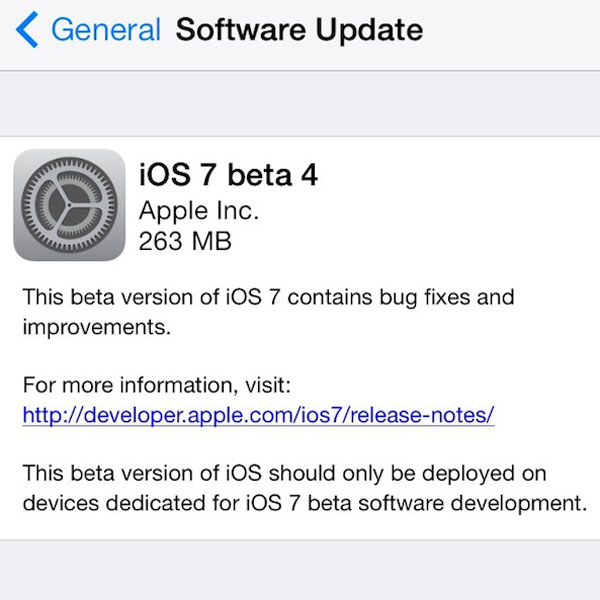 Apple lanza iOS 7 beta 4 para iPhone y iPad, todas las novedades