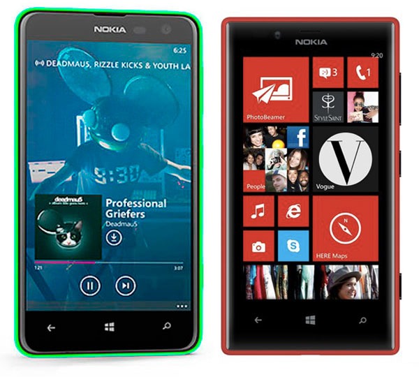 Nokia Lumia 625 vs 720