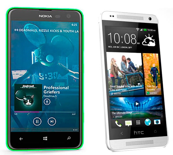 Comparativa Nokia Lumia 625 vs HTC One Mini