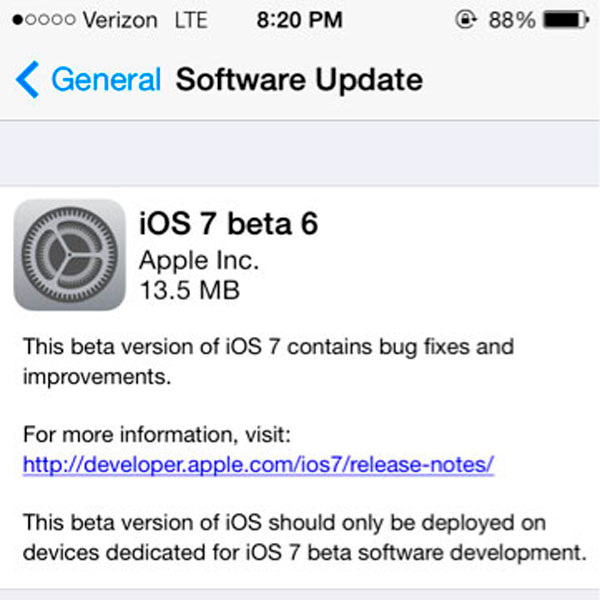 iOS7 beta6