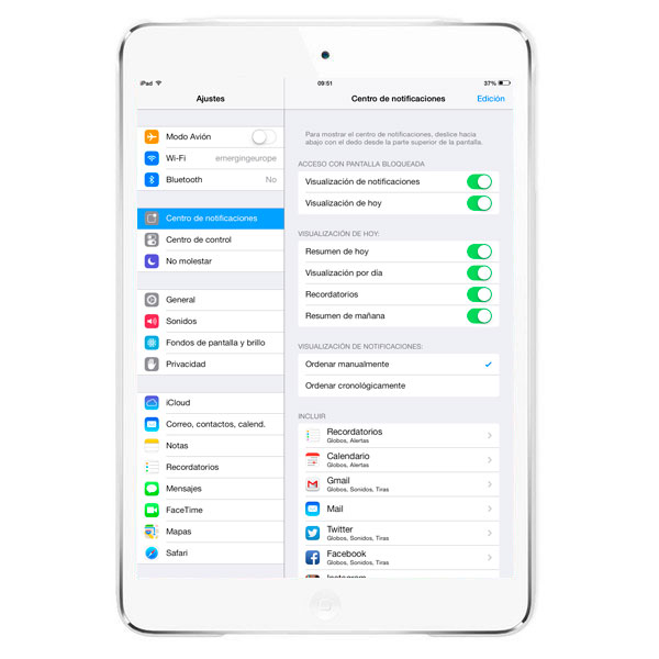 iOS7 CentroNotificaciones