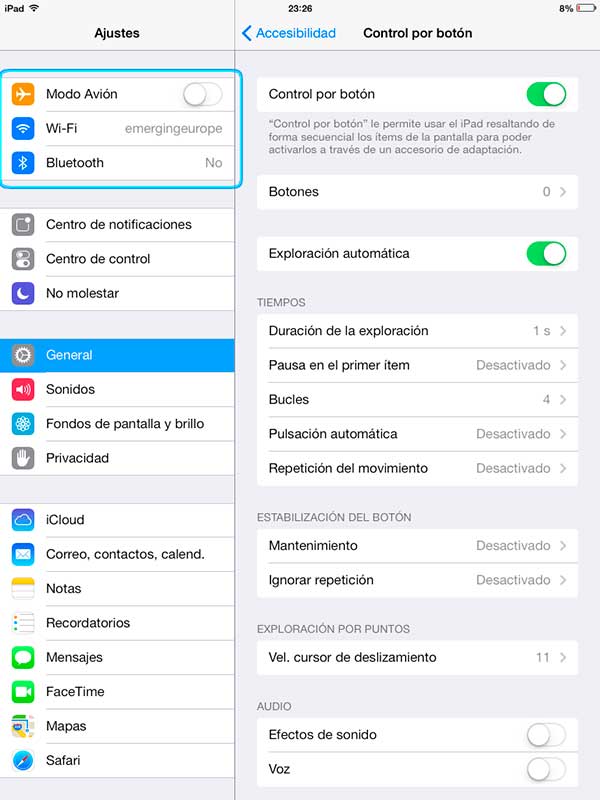 iOS7 ControlPorBoton