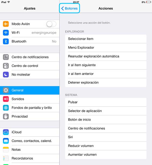 iOS7 ControlPorBoton