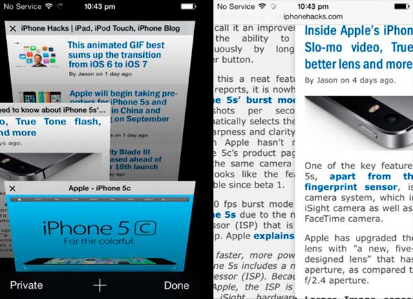 iOS7 gestos