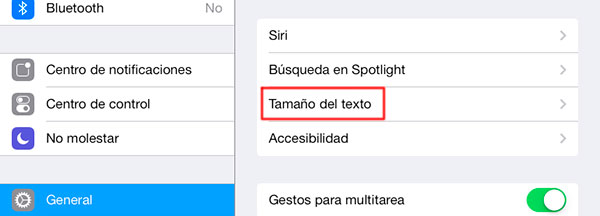 Trucos iOS 7, cambia el tamaño y estilo del texto en los iPhone y iPad