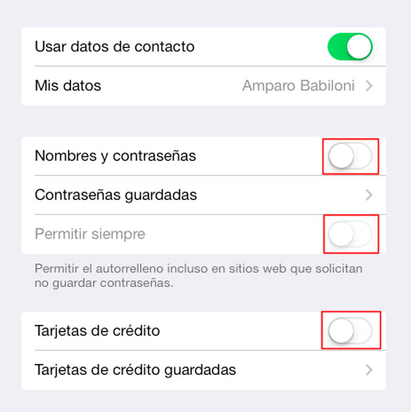 iOS7 contraseñas