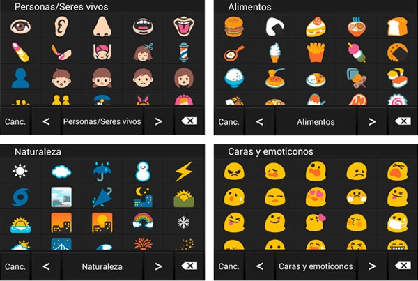 Android44 teclado emoji