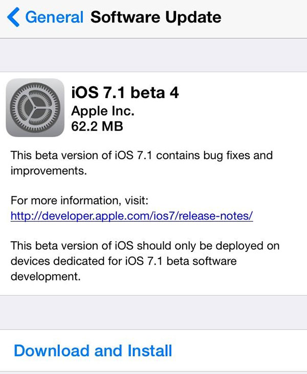 Apple lanza iOS 7.1 beta 4, estos son los cambios