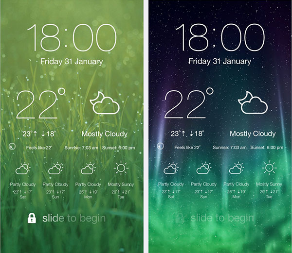 iOS Lockscreen Weather