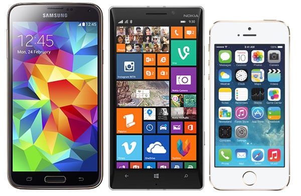Comparativa Samsung Galaxy S5 vs Nokia Lumia 930 vs iPhone 5S