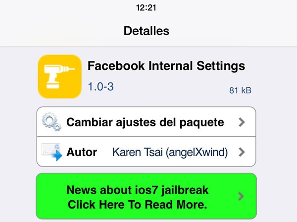 Accede a los ajustes internos de Facebook con tu iPhone con Jailbreak