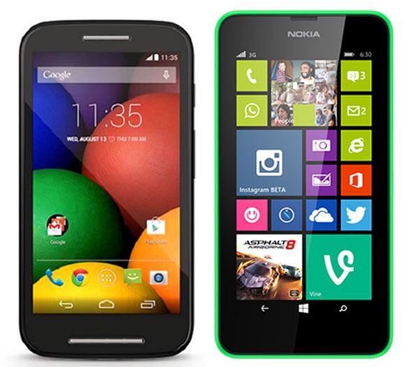 Comparativa Motorola Moto E vs Nokia Lumia 630