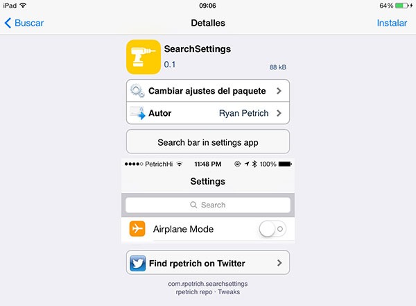 Localiza fácilmente el contenido de los ajustes del iPhone con Jailbreak