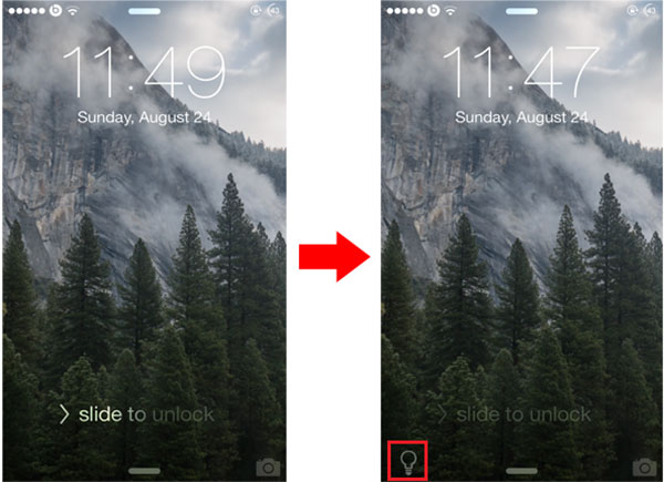 Conecta la linterna desde la pantalla de bloqueo del iPhone con Jailbreak