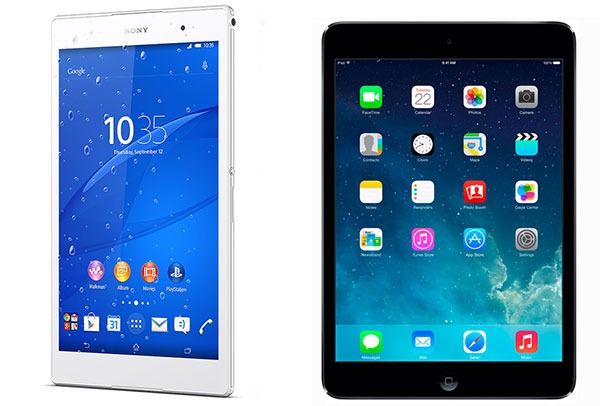 Comparativa Sony Xperia Z3 Tablet Compact vs iPad mini con pantalla Retina