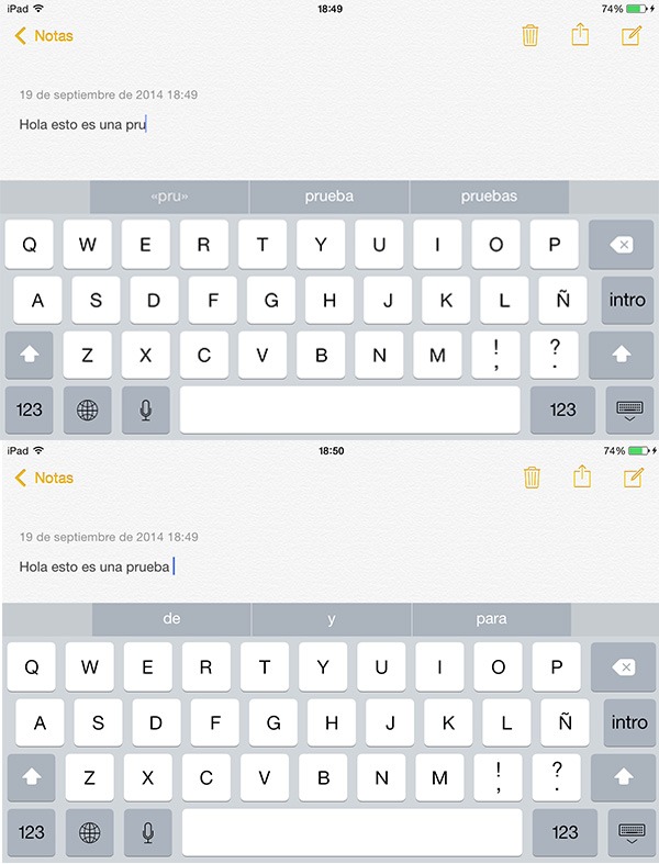 iOS 8 teclado
