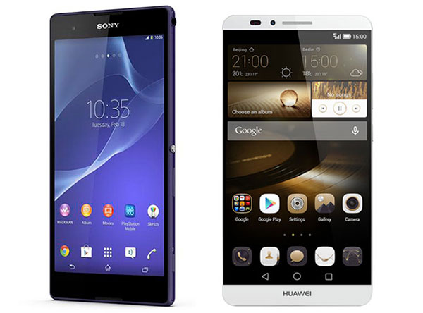 Comparativa Sony Xperia T2 Ultra vs Huawei Ascend Mate7