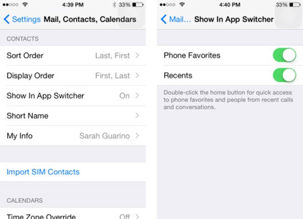 iOS 8 contactos multitarea